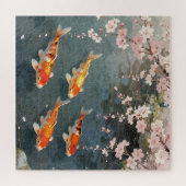 Koi Pond Cherry Blossom Serenity Legpuzzel (Horizontaal)