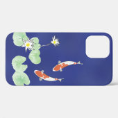 Koi Pond Coque bleu-Mate iPhone 12 Coque (Verso (horizontal))