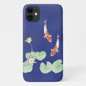 Koi Pond - coque iphone Arrière - plan bleu (Dos)