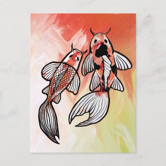 Koi Pond Fish Artwork Briefkaart (Voorkant)