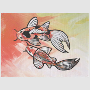 Koi Pond Fish Artwork Tissuepapier