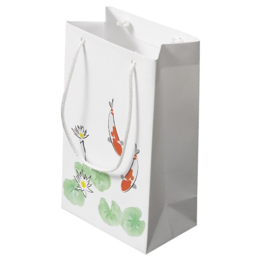 Koi Pond Gift Bag Klein Cadeauzakje (Achterkant Gekanteld)