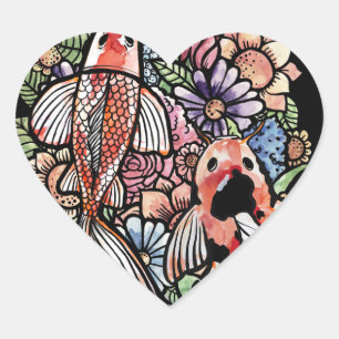 Koi Pond Hart Sticker