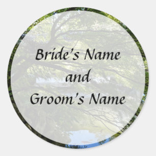 Koi Pond in de Chinese tuin sparen de Datum Ronde Sticker