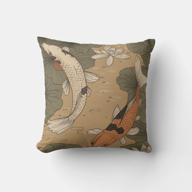  Koi Pond Pillow Kussen (Voorkant)