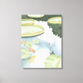 Koi Pond Reflection met vissen en geles Canvas Afdruk (Voorkant)