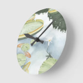 Koi Pond Reflection met vissen en geles Ronde Klok (Hoek)