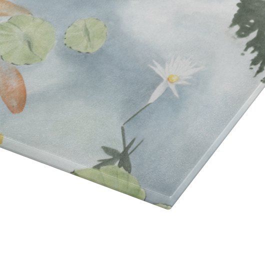 Koi Pond Reflection met vissen en geles Snijplank (Hoek)