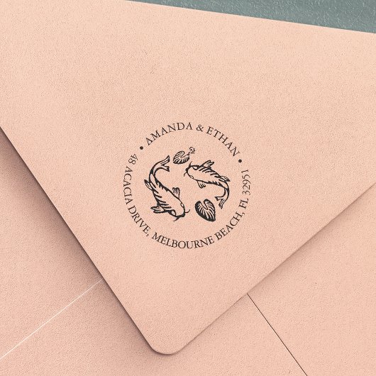 Koi Pond Return-adres Zelfinktende Stempel