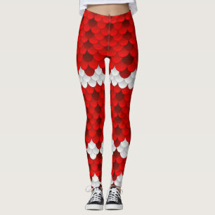 Koi (rood/wit) Zeemeermin Schaal Leggings