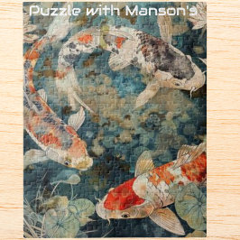 Koi Serenity Tranquil Koi Visvijver gepersonalisee Legpuzzel