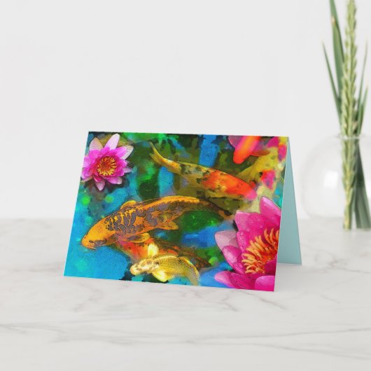 Koi spelen, Koi wenskaarten Kaart (Voorkant)