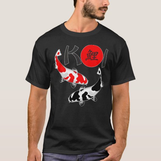 KOI - T-shirt rouge blanc du noir 2 de Nishikigoi (Devant)