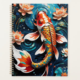 Koi vibrant et de belles fleurs scène aquatique