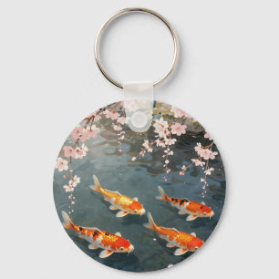 Koi Vijver Kersenbloesem Sereniteit Sleutelhanger