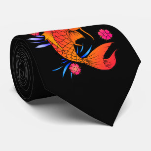 koi - vis en bloemen stropdas