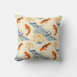 Koi-vis en lotus naadloos patroon kussen