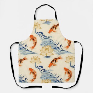 Koi-vis en lotus naadloos patroon schort