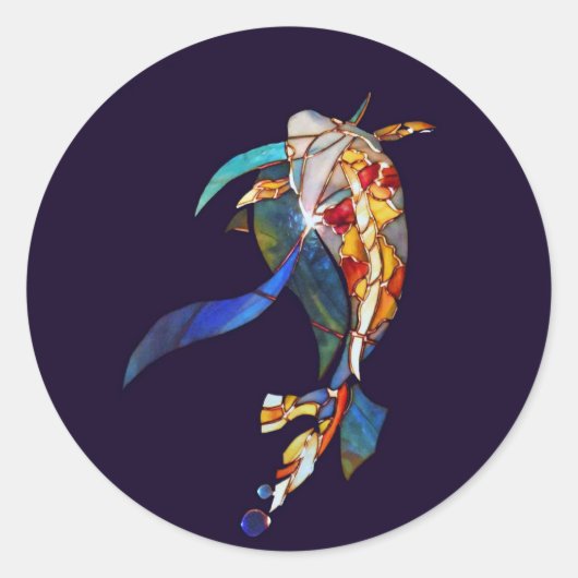 Koi Vis in Ruimte Koele Stickers rechts (Voorkant)