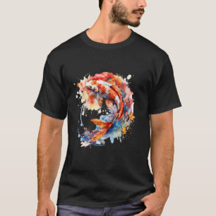 Koi Vis Japanse Koi Karper Vis Aquarel Aziatische T-shirt