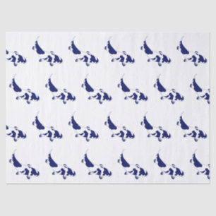 Koi Vis Karp #1 Doe-het-zelf Kleuren Blauw Tissuepapier