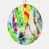 Koi vis kleurrijke waterverf kunst keramisch ornament (Links)