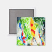 Koi vis kleurrijke waterverf kunst magneet (Voorkant / Achterkant)