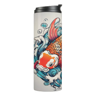 Koi vis, mooie Japanse karper, gepersonaliseerd Thermosbeker