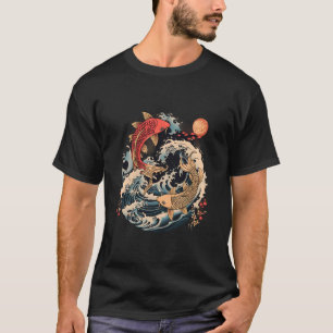 Koi Vis Oceaan Japanse Koi Karper Vis Golven Japan T-shirt