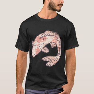 Koi Vis, pastel koi illustratie met zachte roze sc T-shirt