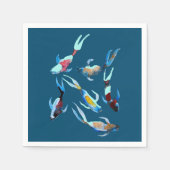 koi Vis waterverf Japans kunst Servet (Voorkant)