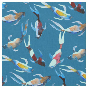 koi Vis waterverf Japans kunst Stof