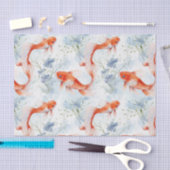 Koi Vis Wit Winter Vijver Decoupage Tissuepapier (Craft)