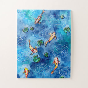 Koi Vishvijver in de regen Legpuzzel