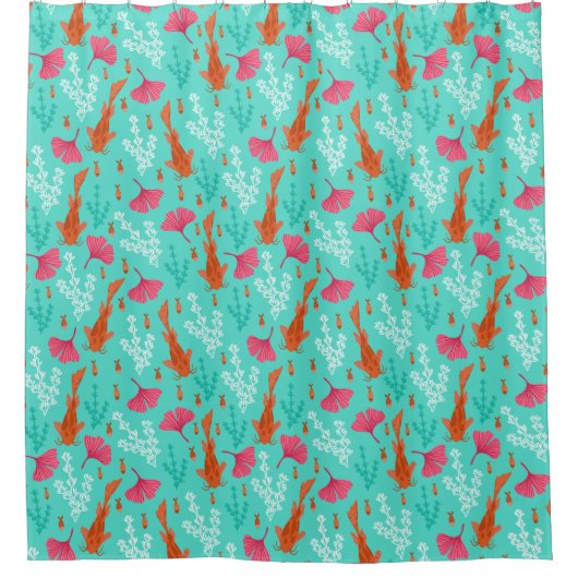 Koi vispatroongordijn douchegordijn (Voorkant)