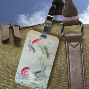 Koi Vissen met Lotus Bagagelabel