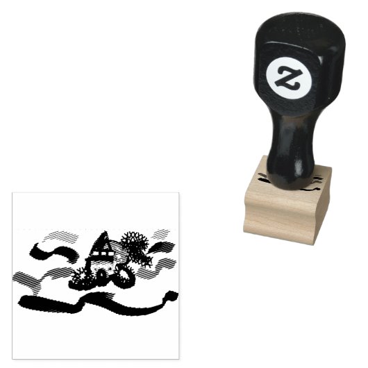 Koi vissen vreugde rubberstempel (Gestempeld)
