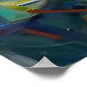 Koi Vissen Waterlelies Impressionistische Vijver Poster (Hoek)