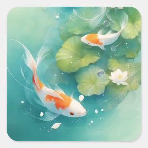 Koi Vissen Zachte Symfonie Vierkante Sticker