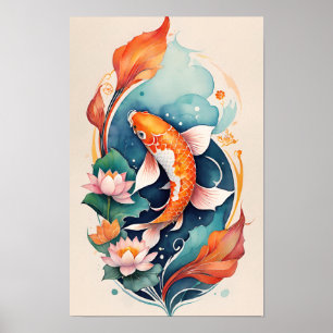 Koi Visvijver Natuur Liefhebbers Koi Poster