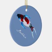 Koi waterverf viskunst keramisch ornament (Rechts)