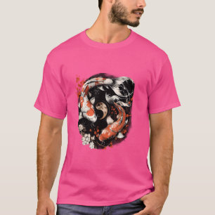 Koi Yin Yang Sakura Cherry Blossom Seizoen Nishiki T-shirt
