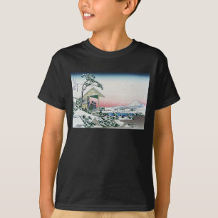 Koishikawa Tea House Uitzicht Mt Fuji door Hokusai T-shirt