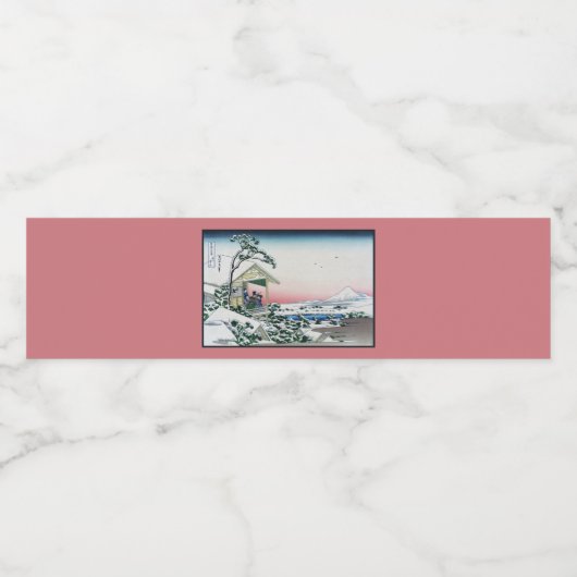 Koishikawa Tea House Uitzicht Mt Fuji door Hokusai Waterfles Etiket (Enkel label)