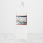 Koishikawa Tea House Uitzicht Mt Fuji door Hokusai Waterfles Etiket (Voorkant)