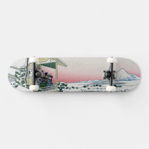 Koishikawa Tea House View Mt. Fuji door Hokusai  Skateboard
