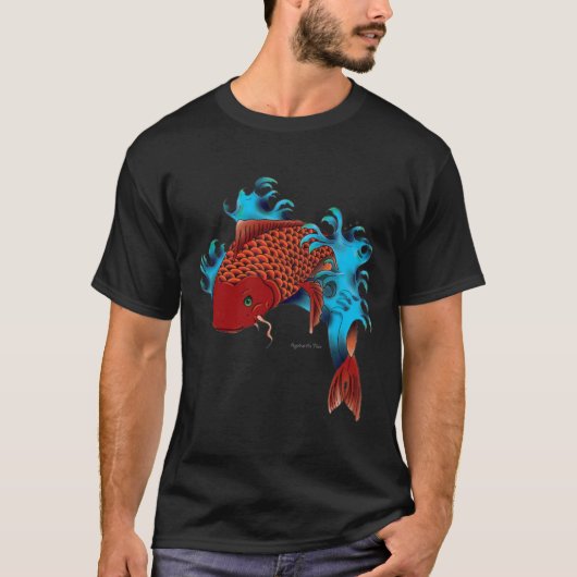 Koivissen springen in het water. ontwerp van het t t-shirt (Voorkant)