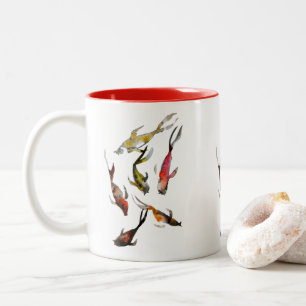 Koiviswaterverf Tweekleurige Koffiemok