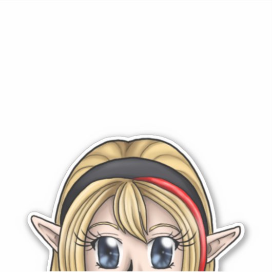 Kojika Peeking Decal Sticker (Voorkant)