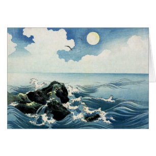 Kojima Island, Big Wave. Japanse Woodblock Print
